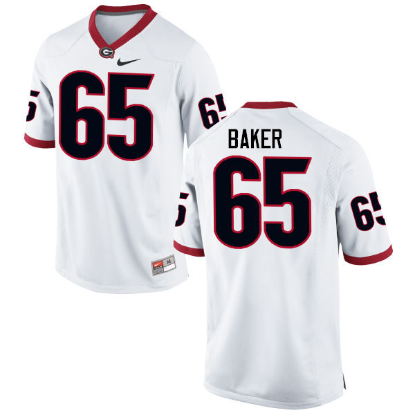 Georgia Bulldogs #65 Kendall Baker College Football Jerseys-White